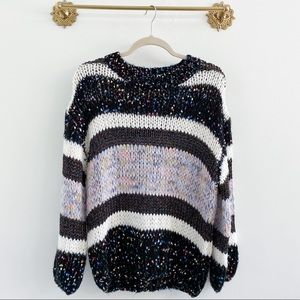 Heartloom Mariah Metallic Stripe Pullover Sweater